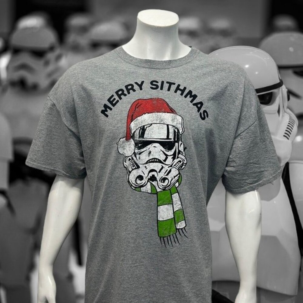Star Wars "Merry Sithmas" Christmas Storm Trooper Gray Graphic T-Shirt Size XXL